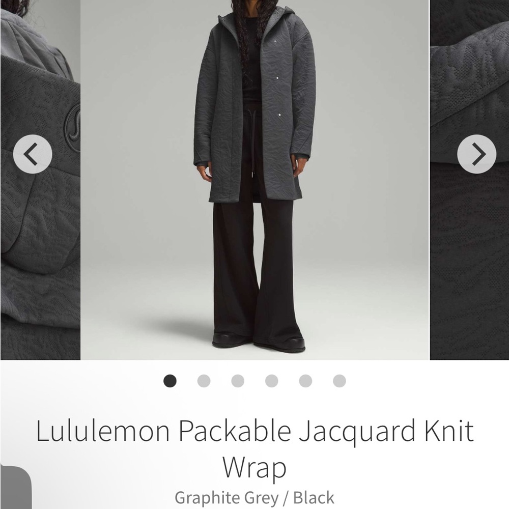Lululemon Graphite Grey Knit Wrap size xs/s fits up to a large oversized